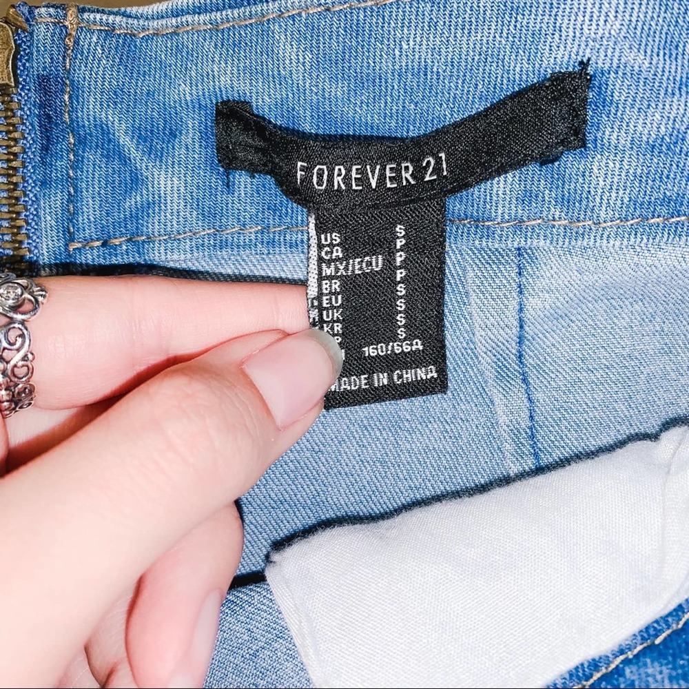 Forever 21 Raw Hem Denim Skirt - Picture 3 of 3